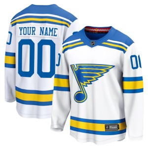 Custom St. Louis Blues Men's Fanatics White Breakaway Away 2025 Jersey