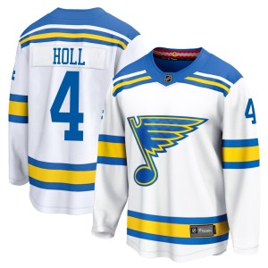 Justin Holl St. Louis Blues Men's Fanatics White Breakaway Away 2025 Jersey