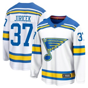 Adam Jiricek St. Louis Blues Men's Fanatics White Breakaway Away 2025 Jersey