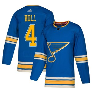 Justin Holl St. Louis Blues Men's Adidas Authentic Blue Alternate Jersey