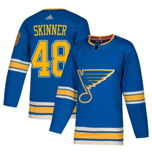 Hunter Skinner St. Louis Blues Men's Adidas Authentic Blue Alternate Jersey