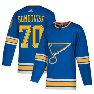 Oskar Sundqvist St. Louis Blues Men's Adidas Authentic Blue Alternate Jersey