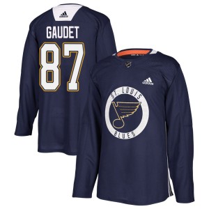Marc-Andre Gaudet St. Louis Blues Youth Adidas Authentic Blue Practice Jersey