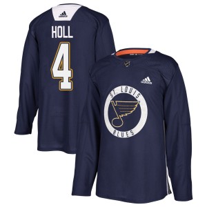 Justin Holl St. Louis Blues Youth Adidas Authentic Blue Practice Jersey