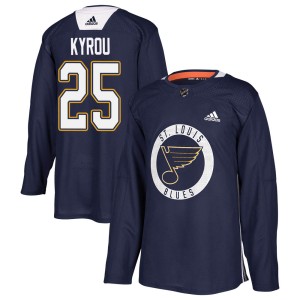 Jordan Kyrou St. Louis Blues Youth Adidas Authentic Blue Practice Jersey