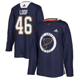 Leo Loof St. Louis Blues Youth Adidas Authentic Blue Practice Jersey
