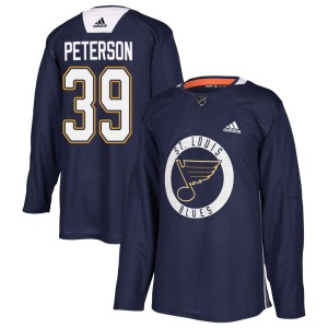 Dylan Peterson St. Louis Blues Youth Adidas Authentic Blue Practice Jersey