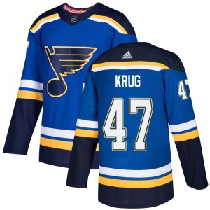 Torey Krug St. Louis Blues Men's Adidas Authentic Blue Home Jersey