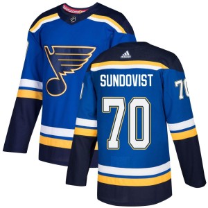 Oskar Sundqvist St. Louis Blues Men's Adidas Authentic Blue Home Jersey
