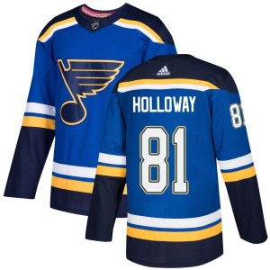 Dylan Holloway St. Louis Blues Youth Adidas Authentic Blue Home Jersey