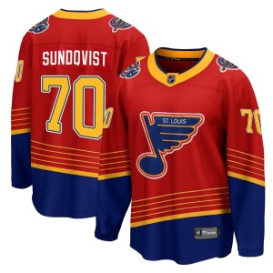 Oskar Sundqvist St. Louis Blues Youth Fanatics Branded Red 2020/21 Special Edition Breakaway Jersey
