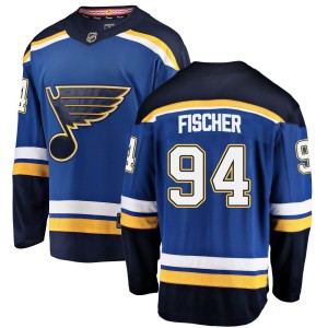 Lukas Fischer St. Louis Blues Youth Fanatics Branded Blue Breakaway Home Jersey