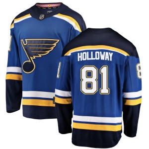 Dylan Holloway St. Louis Blues Men's Fanatics Branded Blue Breakaway Home Jersey