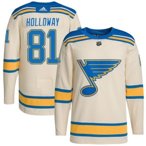 Dylan Holloway St. Louis Blues Youth Adidas Authentic Cream 2022 Winter Classic Player Jersey