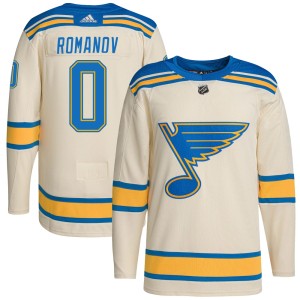 Georgi Romanov St. Louis Blues Youth Adidas Authentic Cream 2022 Winter Classic Player Jersey