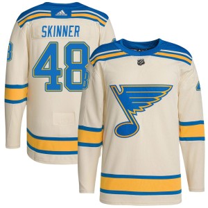 Hunter Skinner St. Louis Blues Youth Adidas Authentic Cream 2022 Winter Classic Player Jersey