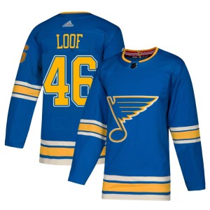 Leo Loof St. Louis Blues Youth Adidas Authentic Blue Alternate Jersey