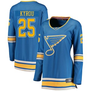 Jordan Kyrou St. Louis Blues Women's Fanatics Branded Blue Breakaway Alternate Jersey