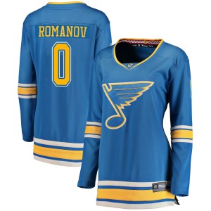 Georgi Romanov St. Louis Blues Women's Fanatics Branded Blue Breakaway Alternate Jersey