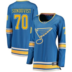 Oskar Sundqvist St. Louis Blues Women's Fanatics Branded Blue Breakaway Alternate Jersey