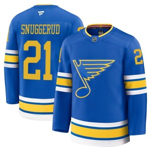 Jimmy Snuggerud St. Louis Blues Men's Fanatics Premium Blue Home 2025 Jersey
