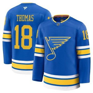 Robert Thomas St. Louis Blues Men's Fanatics Premium Blue Home 2025 Jersey