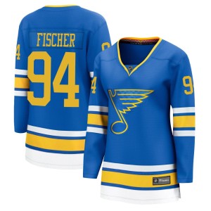 Lukas Fischer St. Louis Blues Women's Fanatics Blue Breakaway Home 2025 Jersey