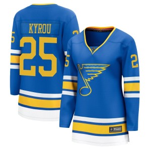 Jordan Kyrou St. Louis Blues Women's Fanatics Blue Breakaway Home 2025 Jersey