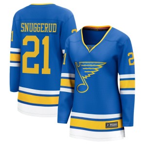Jimmy Snuggerud St. Louis Blues Women's Fanatics Blue Breakaway Home 2025 Jersey