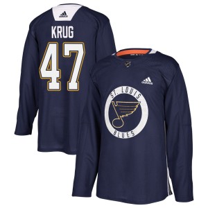Torey Krug St. Louis Blues Men's Adidas Authentic Blue Practice Jersey