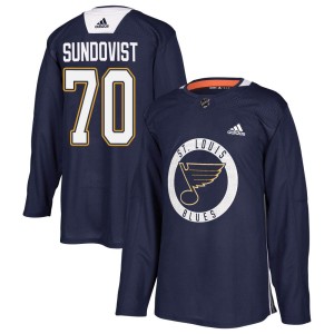 Oskar Sundqvist St. Louis Blues Men's Adidas Authentic Blue Practice Jersey