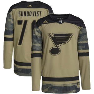 Oskar Sundqvist St. Louis Blues Youth Adidas Authentic Camo Military Appreciation Practice Jersey